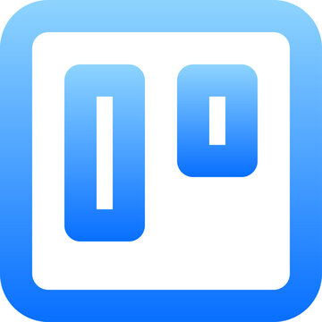 Sleek blue gradient trello board sign for digital project management and task workflow ui