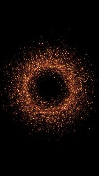 Magic fire circle portal glowing energy ring sparkles swirl animation Glitter Light trail Sparkling star dust trail effect holiday event transition, revealer, festival Christmas, Diwali new year,