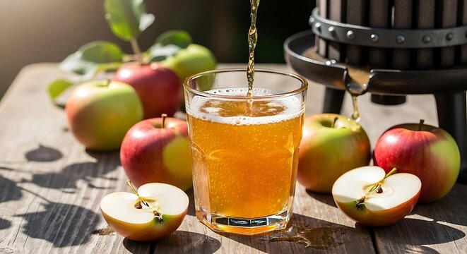 Apple Juice Pouring Still.