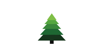 Fototapeta premium Stylized Green Pine Tree Icon with Gradient Layers on White Background