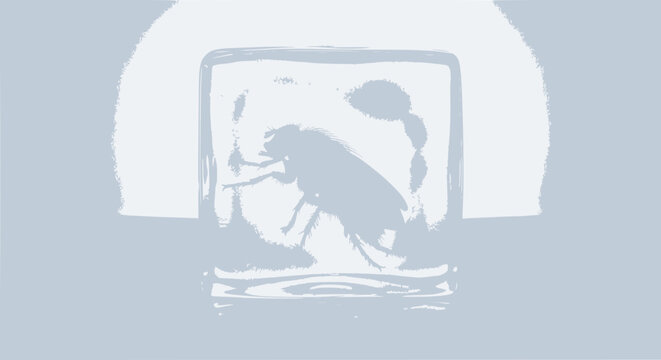 Scorpion Frozen in Ice Cube, Dramatic Lighting, Dark Mood