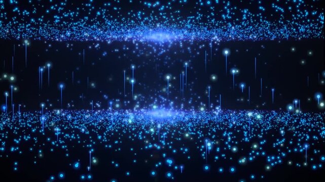 Abstract Glowing Particle Tunnel Background for Digital Presentations and Media Projects