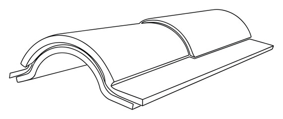 Fototapeta premium Architectural roof tile drawing representing classic construction elements for building material supply or restoration projects