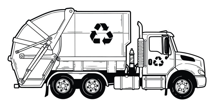 Recycling truck for waste management and environmental projects, perfect for educational materials