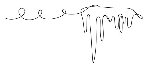 Fototapeta premium Dynamic continuous line forming abstract melting shapes great for modern visual communication and decor