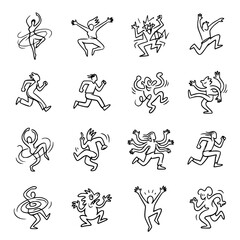 Fototapeta premium Dynamic Dancing Figures - Abstract Line Art Collection