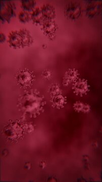 3d corona virus bacteria, viral cell organism animation, 
