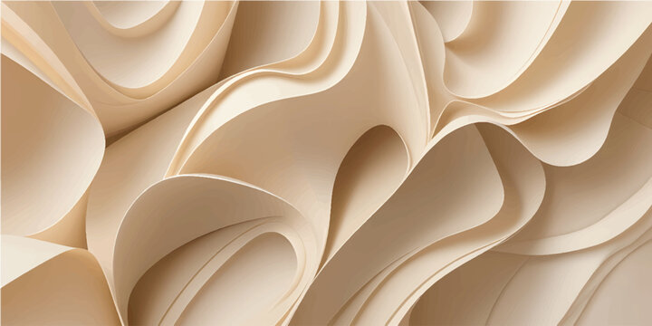 Luxurious abstract background featuring shiny gold silk fabric with soft wavy patterns and a cream satin textile texture that flows like a delicate rose meringue
