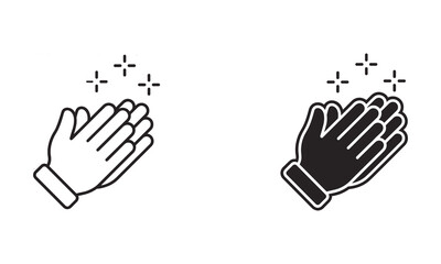 Fototapeta premium Clapping Hands Icon Set Applause Celebration Vector Pack Clean Minimal Feedback UI Design System