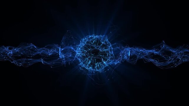 particle paint powder shockwave simulation vivid powder smoke shockwave circle explosion logo and copy space copyspace top view creative animation plasma energy orb floating above reflective surface