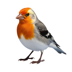 Fototapeta premium Orange and Black Bird Perched on Transparent Background