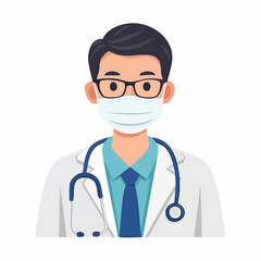 Fototapeta premium Doctor wearing a face mask and stethoscope