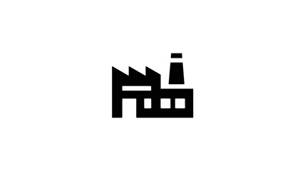 Fototapeta premium Factory Industrial Building Icon Silhouette Isolated on White Background – PNG