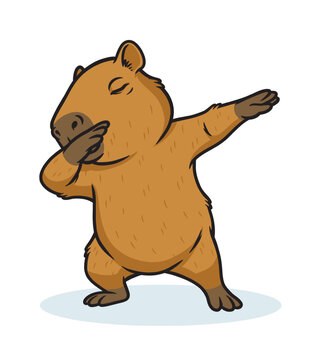 capybara doing a dabbing pose