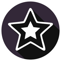 Obraz premium Stylized Star Icon with Long Shadow on Dark Circular Background