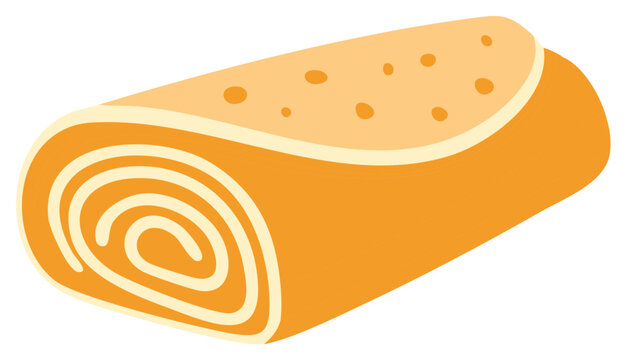 Vector illustration of a delicious Swiss roll cake
