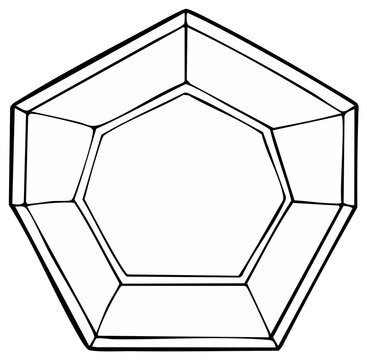 Abstract geometric pentagon shape polygon, clean lines, minimalist design, simple vector illustration