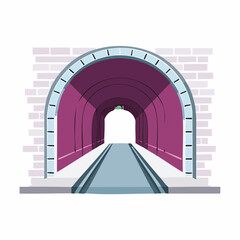 Fototapeta premium Illustration of a Tunnel Entrance with Tracks