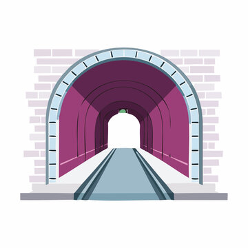 Illustration of a Tunnel Entrance with Tracks