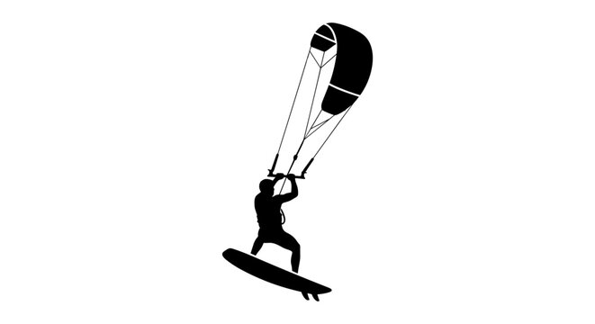 Man parasailing on a board.