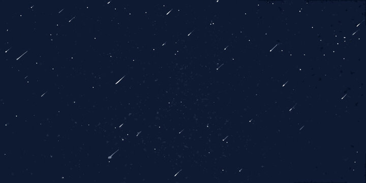 Dark blue night sky filled with bright stars and several shooting stars illustration high quality