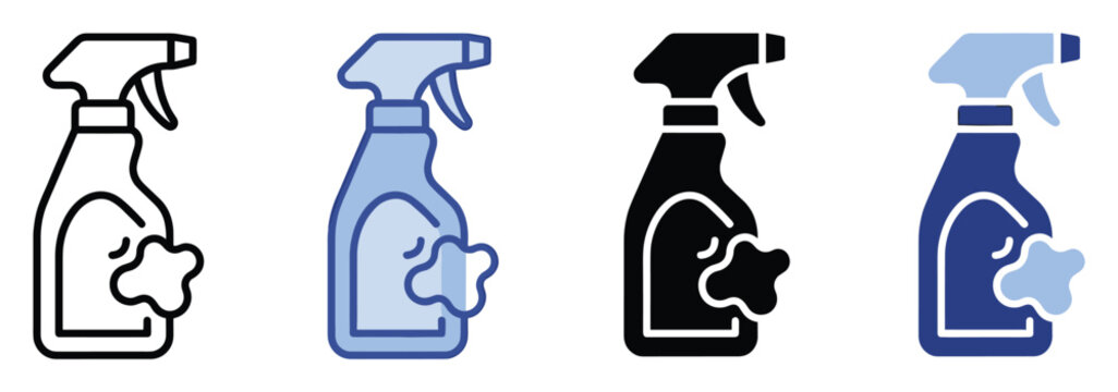 Household spray bottle icon representing cleaning liquid for hygiene and domestic tasks
