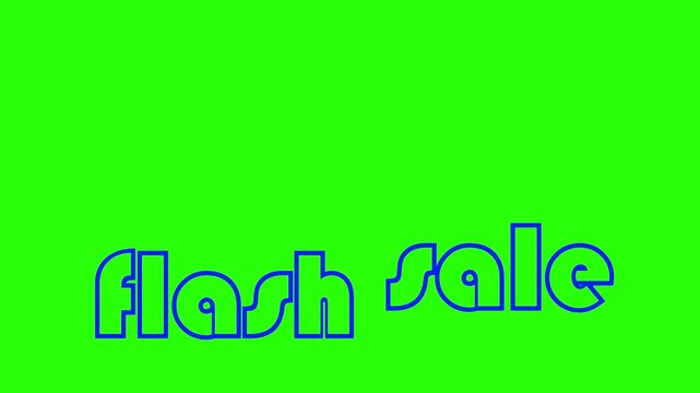 4K animated flash sale text on green screen background for marketing promotion and chroma key video editing