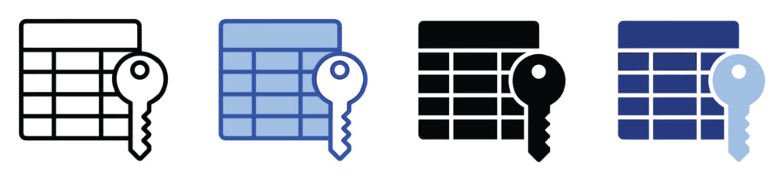 Secure data access icon for database protection and confidential information management applications