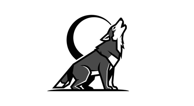 Wolf howling at the moon.