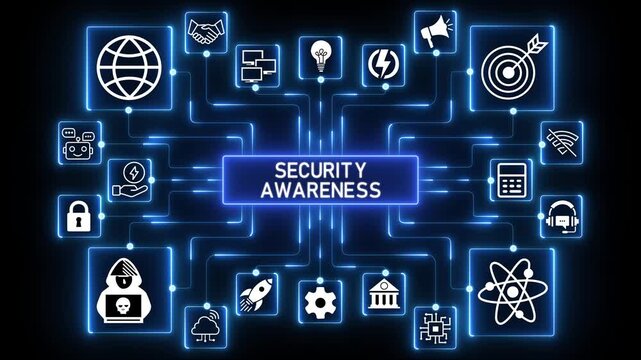 Secure business operations and financial data from cyber threats. Implement robust internet network security and encryption to protect transactions.4k Animation.