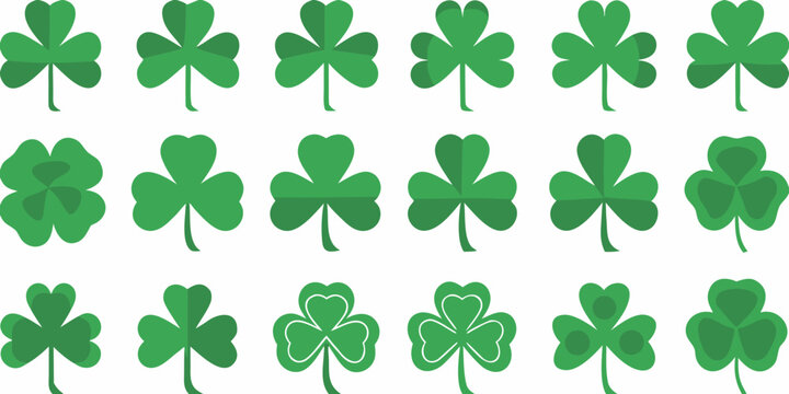 green clover collection vector illustration with white background