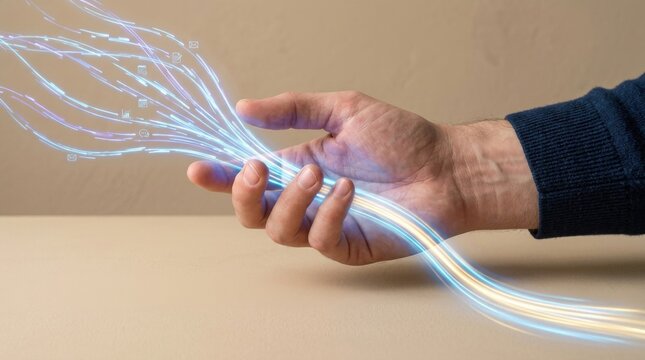 Person holding a string in a display of ai workload reduction concept and its impact on daily tasks