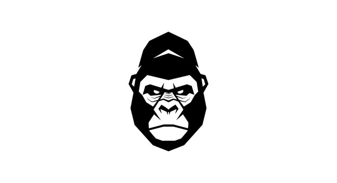 Gorilla Face Close Up Portrait.