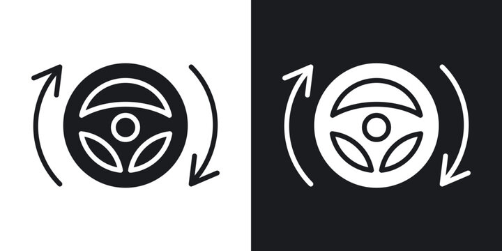 Autopilot icons in solid black and white collection