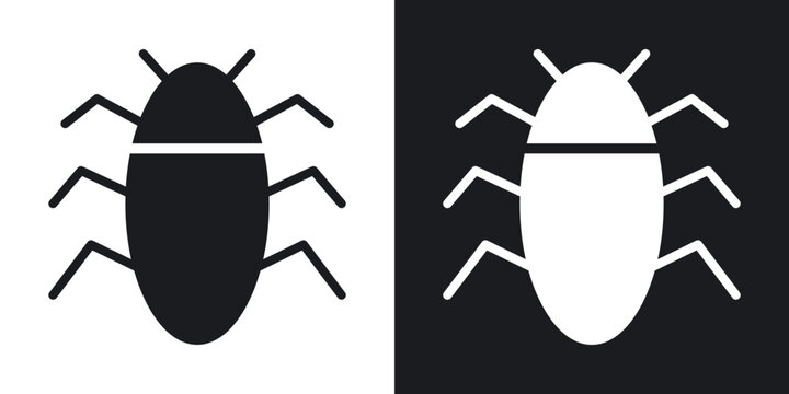 Bedbug icons in solid black and white collection