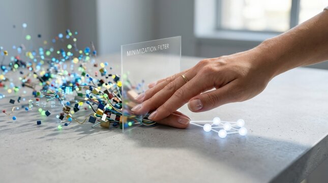 Person reaching into a pile of confectionery symbolizing the principle of data minimization and its application in modern technology