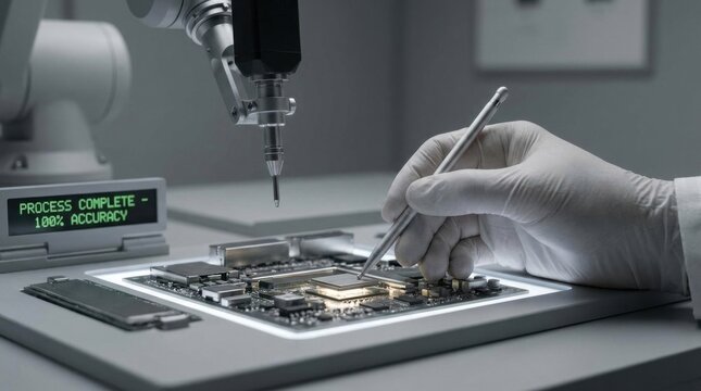 Person using a microscope to examine micro elements with precision to highlight the fine tuning of scientific analysis