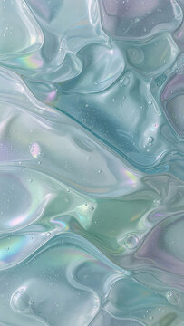 Abstract Pearlescent Waves With Glittering Shimmering Light And Tiny Bubbles Elegant Fluid Motion Background