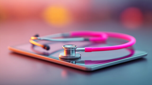Modern Healthcare Workspace with Stethoscope, Tablet, and Medical Documents - Organization and Efficiency Concept with Soft Natural Lighting

