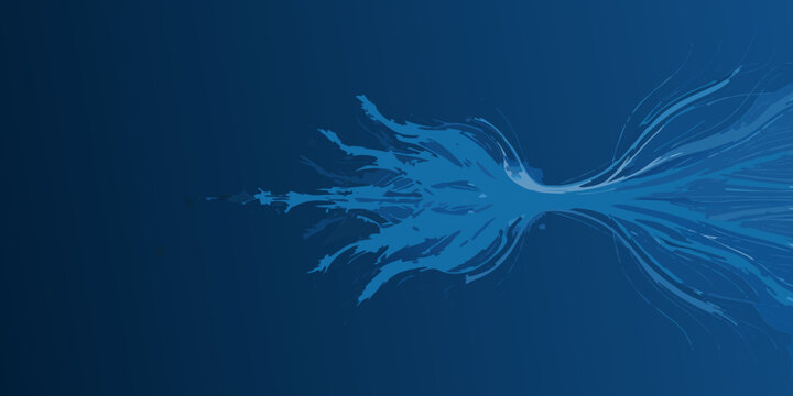 Abstract blue energy stream with glowing particles on a dark background high quality professional detailed