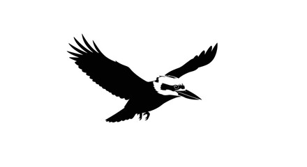 Obraz premium Black bird in flight silhouette 5.
