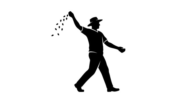 Man throwing small objects high.