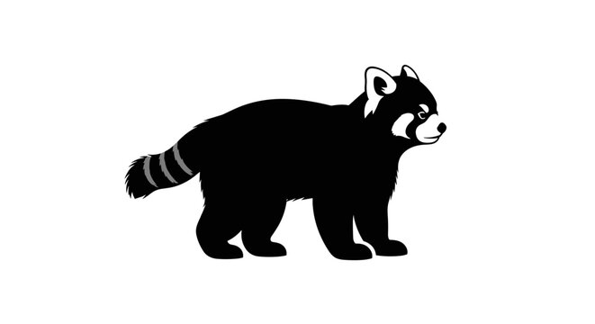 Raccoon animal silhouette illustration.