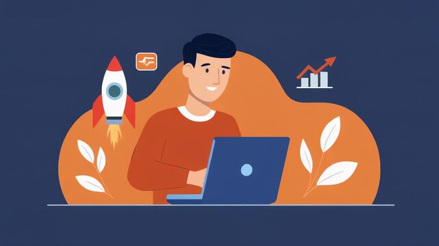 Startup Growth Coding Man
