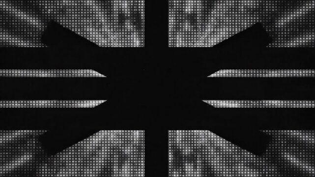 Seamless looping animation of censor bars moving horizontally vertically flicker effect black rectangular blocks masking content abstract pixel grid background glitch motion high contrast black white 
