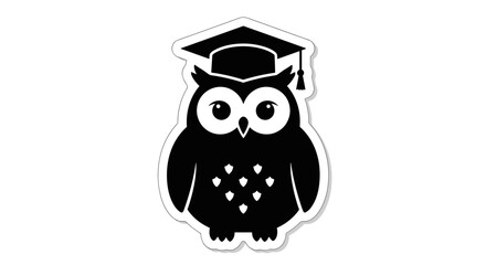 Fototapeta premium Owl wearing graduation cap sticker 1.