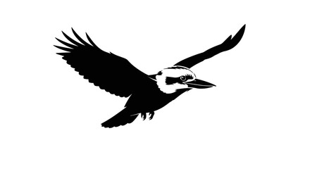Obraz premium Silhouette of flying woodpecker bird.