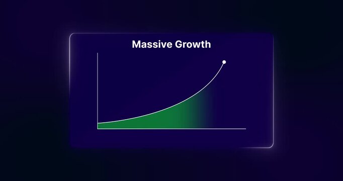 Bar chart for growing business progress. Developing company growth during the year. Technology hud style computer animation. transparent background