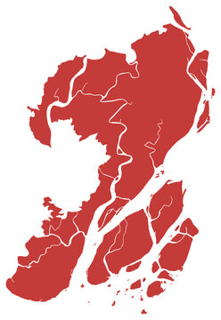 Outline District Map of Patuakhali Vector Map of Bangladesh