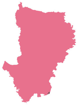 Outline Vector Map of Dhaka Division Bangladesh